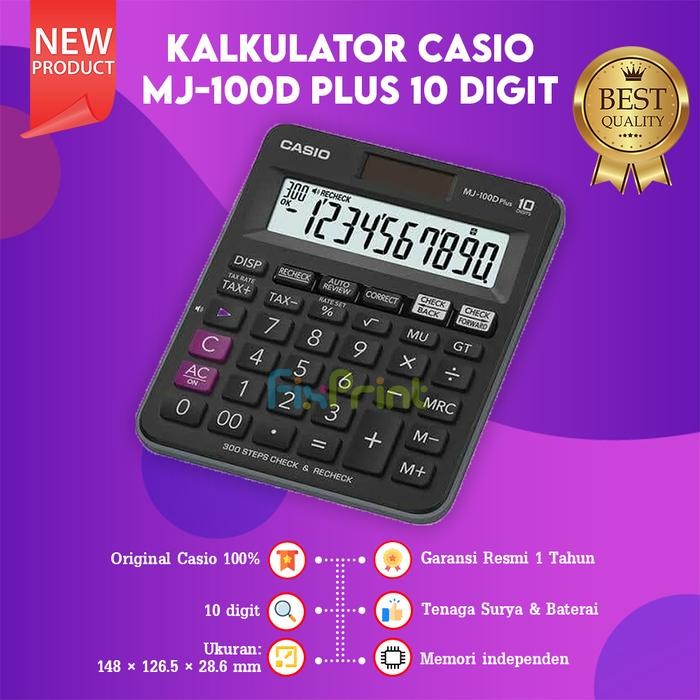 

KALKULATOR DESKTOP CASIO MJ-100D PLUS 10 DIGIT CHECK CORRECT ORIGINAL