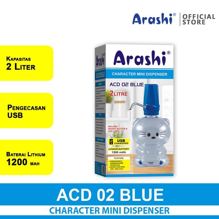 ARASHI ACD 02 BLUE POMPA GALON KARAKTER ELEKTRIK DISPENSER 2 LITER