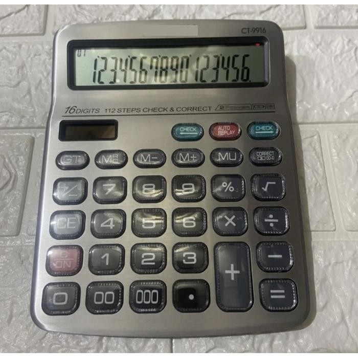 

BAYAR DI TEMPAT FREE BATERAI KALKULATOR 16 DIGIT KINCIZEN CT-9916 LAYAR LCD ANGKA BESAR CALCULATOR