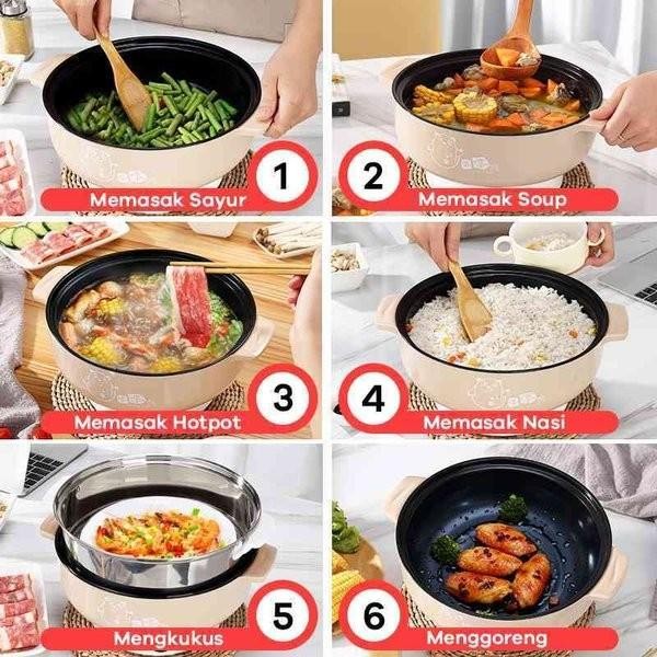 Panci Listrik Serbaguna Kapasitas Besar Multifungsi Free Kukusan