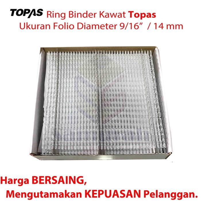 

Ring Binder Kawat Topas Folio 9/16" / 14,0 Mm 38 Wire Ring Binding 3:1