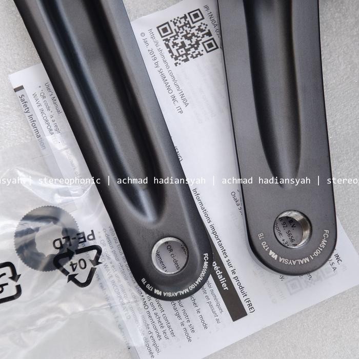 Crank DEORE M5100 single chainring 32T Crank DEORE M4100 single 32T