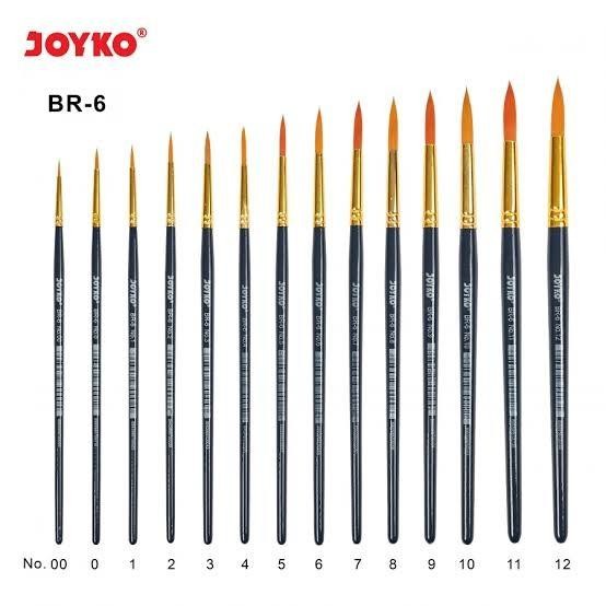 

Set Joyko Br 6 Lengkap 14 Ukuran Kuas Lukis Lancip Bulu Kuning Emas