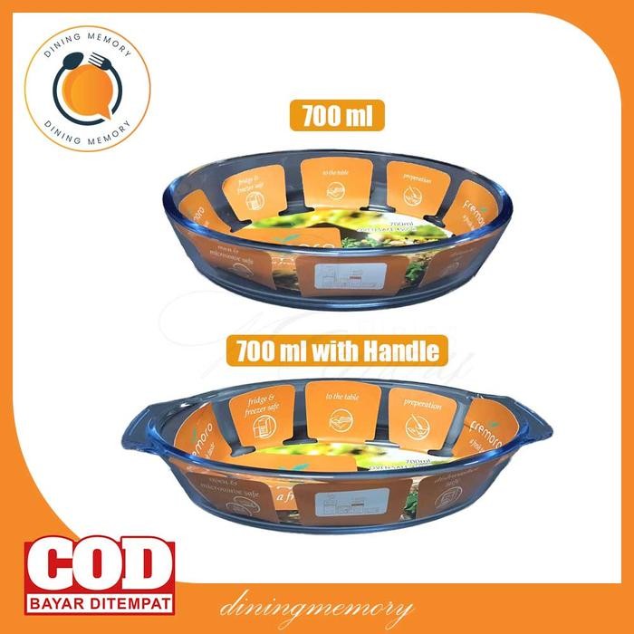 Fremoro Serveware Loyang Kaca Oval Baking Tray per Pcs
