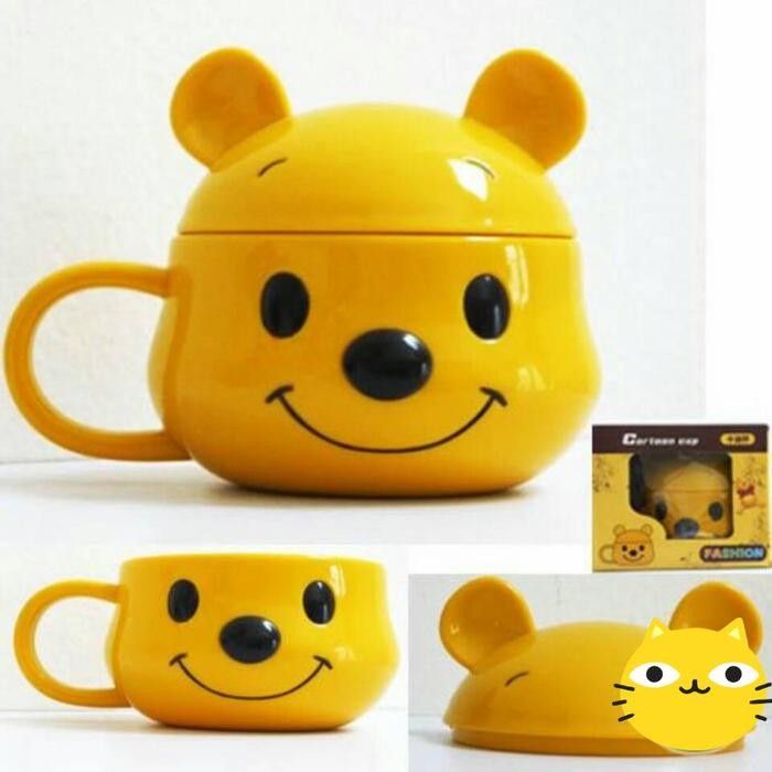 Mug Karakter/Mug Lucu/Mug Plastik/Gelas/Cangkir Karakter POOH