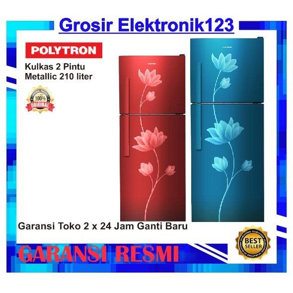 Kulkas Polytron Kulkas 2 Pintu Metallic 210 Liter Prb 219R 219B