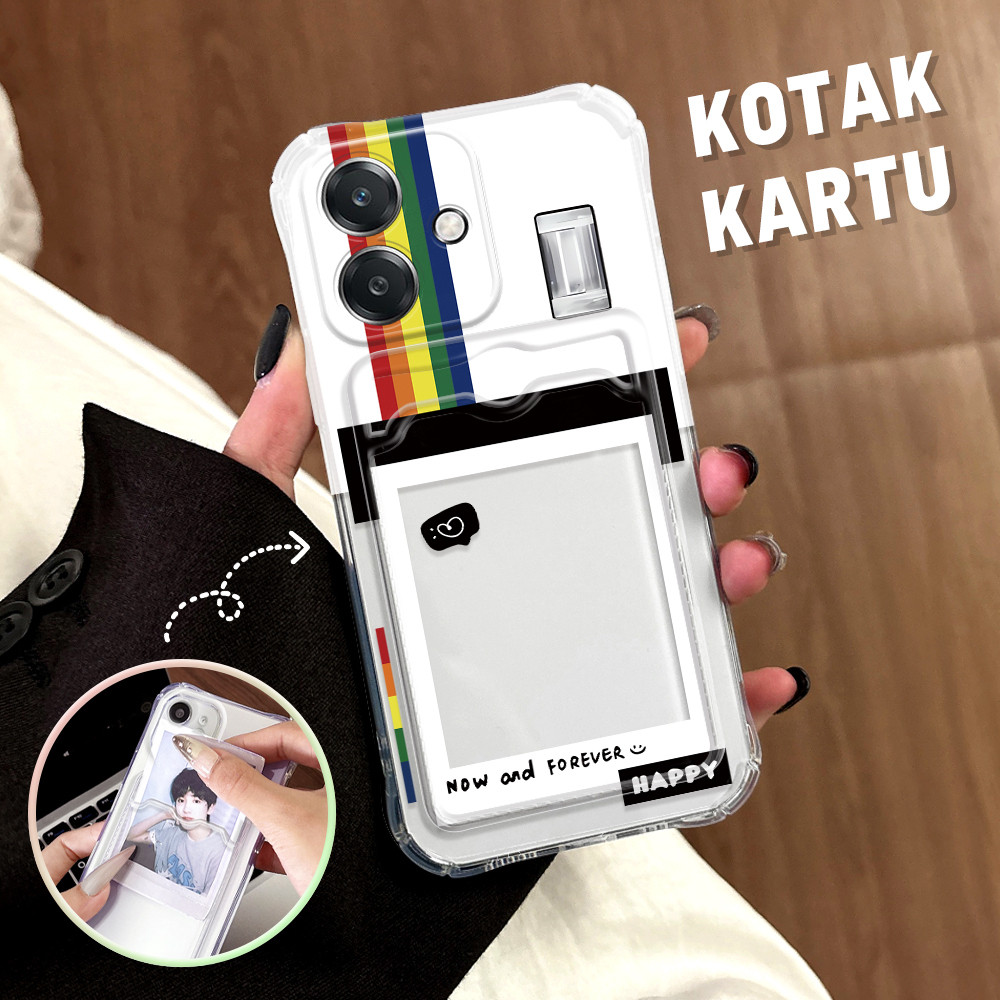 Casing Hp Untuk OPPO A3S A12E Anti Jatuh Tempat Kartu Soft Cassing Card Holder Softcase Fashion 1008