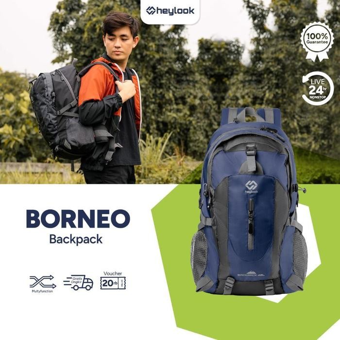 Arei Mountain - Tas Ransel Gunung Borneo Carrier 40L Backpack Hiking Camping Outdoor