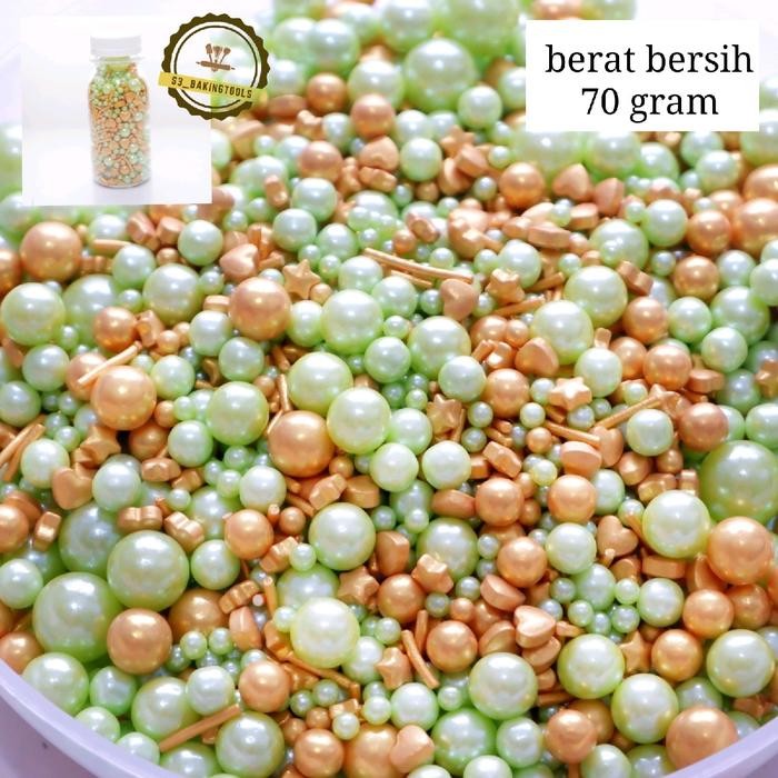 

sugar sprinkle hiasan kue green gold mix Baking Kitchenware Cake Dapur Emas Hijau