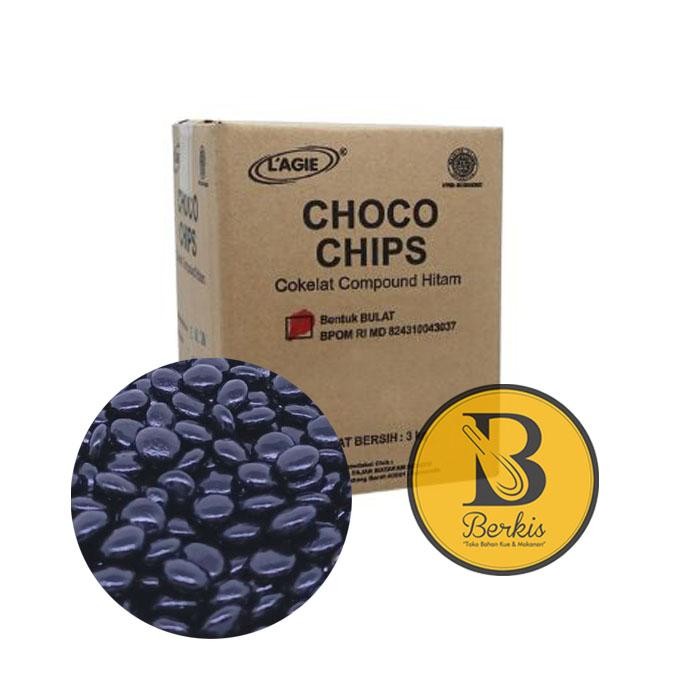 

Lagie Coklat Choco Chips 1/2 Bulat 1 Kg Repack ; Chocochips