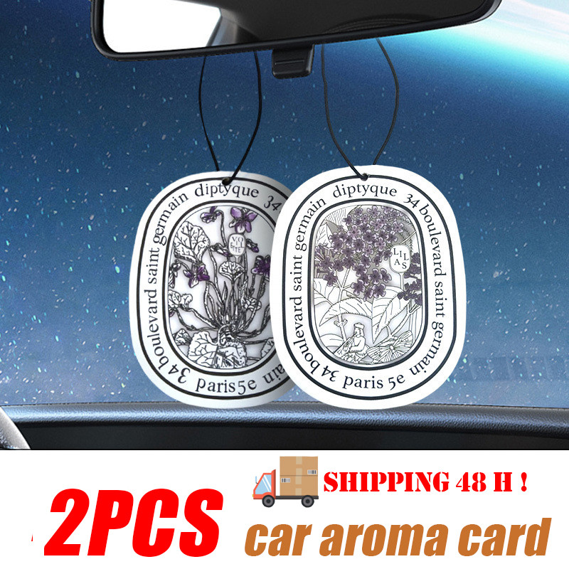 IMPORT 2 Pcs Car Fragrance Car Solid Aromatherapy Car Aromatherapy Card Pendant Car Air Purifying