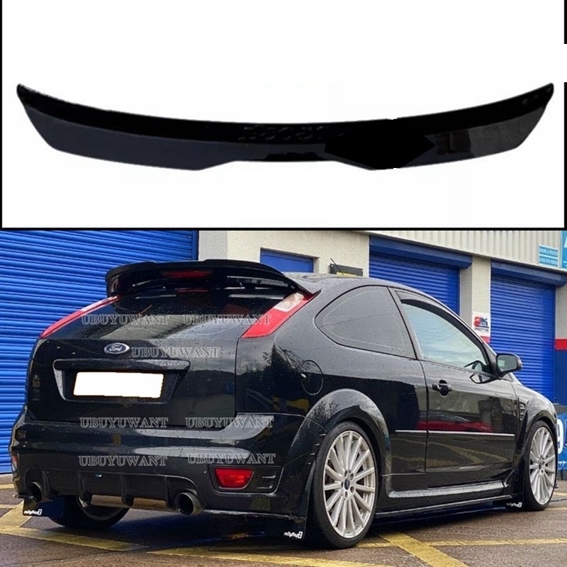Black/Carbon Fiber Look Car Rear Roof Lip Spoiler For FORD FOCUS MK2