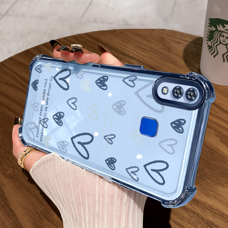 Casing Hp untuk VIVO Y91 Y91i Y93 Y95 Y91C Y1s Y90 Case Casing Kupu-kupu biru pola Silikon Softcase 