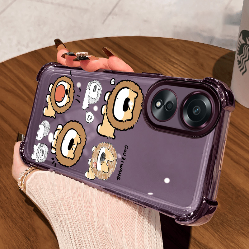 Casing Hp untuk OPPO A58 4G A78 4G Case Casing Anjing Strawberry pola Silikon Softcase HP Kesing emp