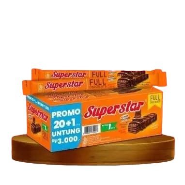 

SUPERSTAR WAFER COKELAT TRIPLE CHOCOLATE 1 BOX ISI 12 PCS RENYAH NIKMAT COCOK UNTUK SNACK PESTA