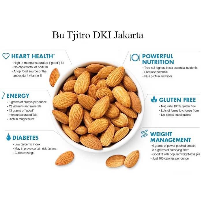 

ALMOND ROASTED - KACANG ALMOND PANGGANG 1 KG KUALITAS PREMIUM KEMASAN VACUUM