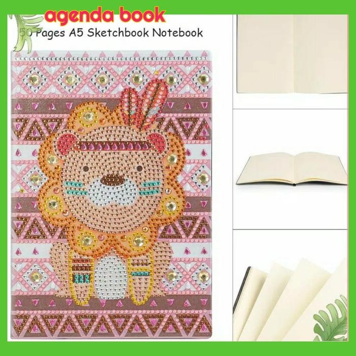 

DIY DIAMOND PAINTING - AGENDA BOOK - COLOURFULL LION