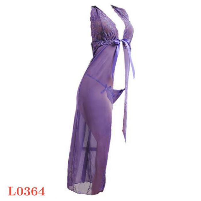 NEW Kimono Sexy L0364 Baju Tidur Dinas Malam Wanita Halter Transparan Panjang