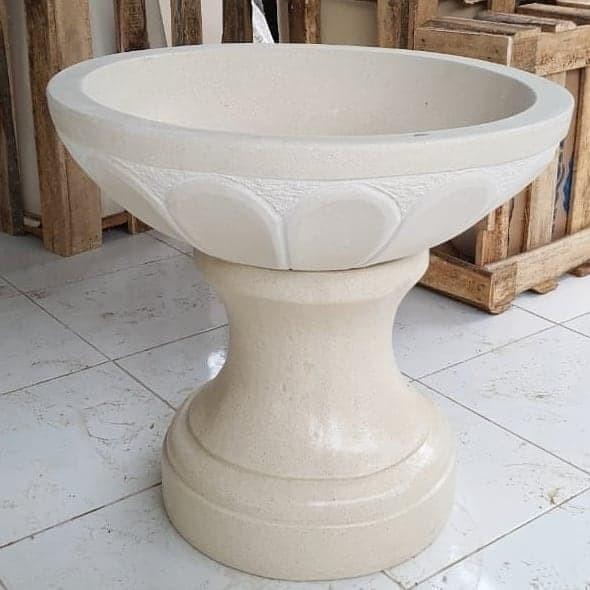 Mode Vintage Indi Terrazzo Pot Teraso Putih Tipe Teratai Teraso Minimalis