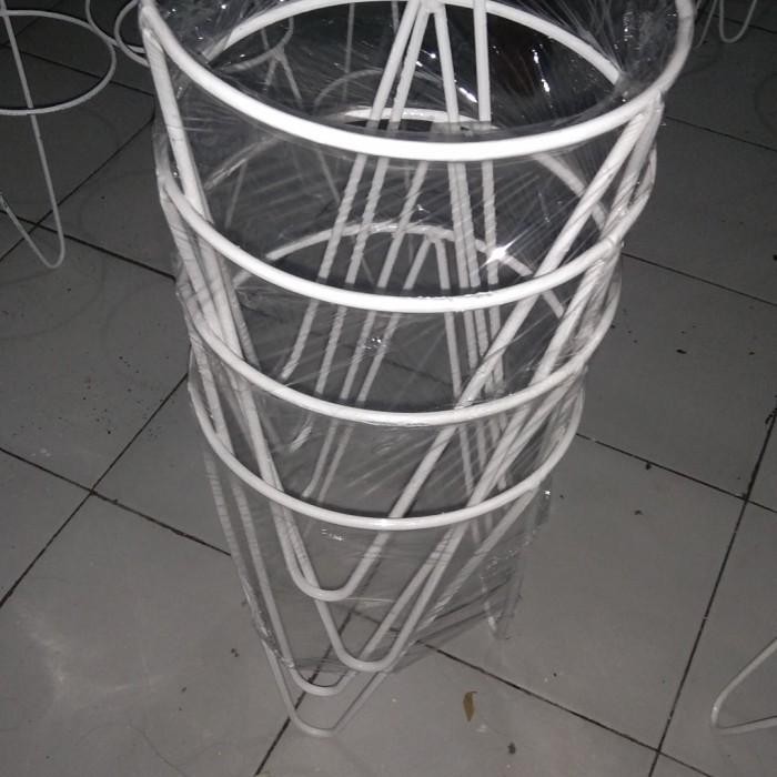 Mode Vintage Standing Pot Besi Ukuran Jumbo Diameter 30Cm Tinggi 40Cm - Putih,