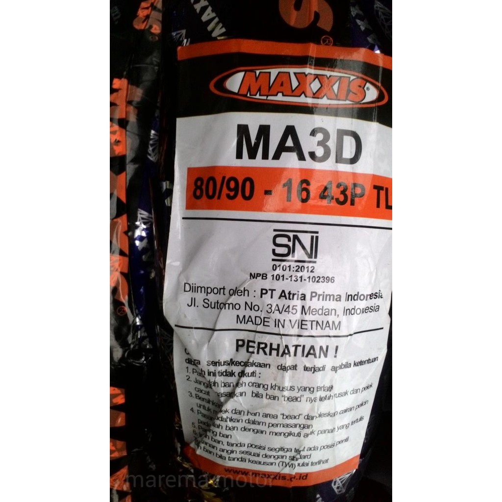 BAN MAXXIS MA3D(DIAMOND) RING 16 UNTUK NOUVO 70/90 DAN 80/90