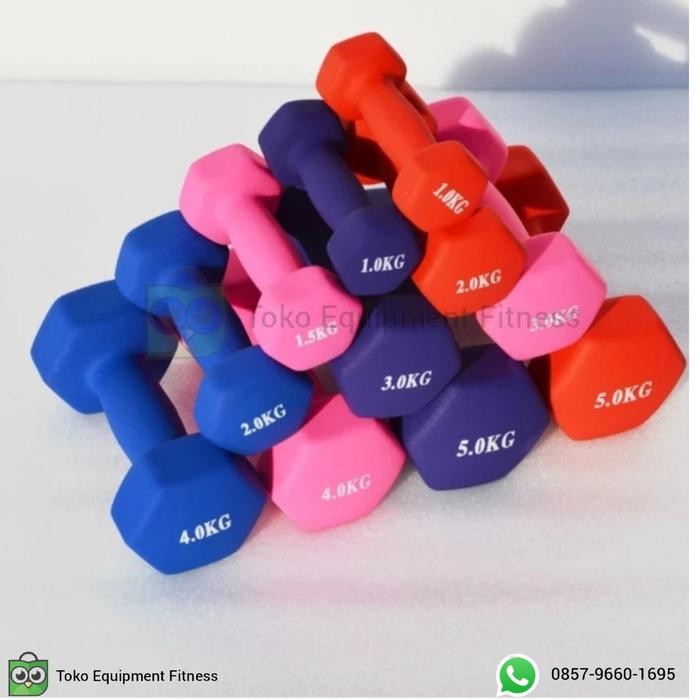 Neoprene Dumbell Hexagonal Set 1Kg - 5Kg Pairs
