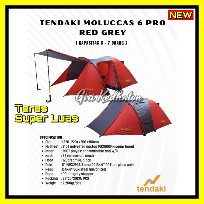 Cuci Gudang Tenda Camping keluarga Tendaki Moluccas 6 pro kapasitas 6-8 orang