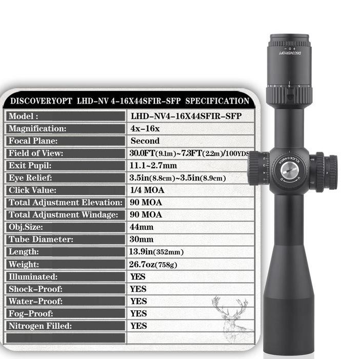 Langsung diproses Telescope DISCOVERY LHD NV 4-6X44SFIR super bening siang dan malam 