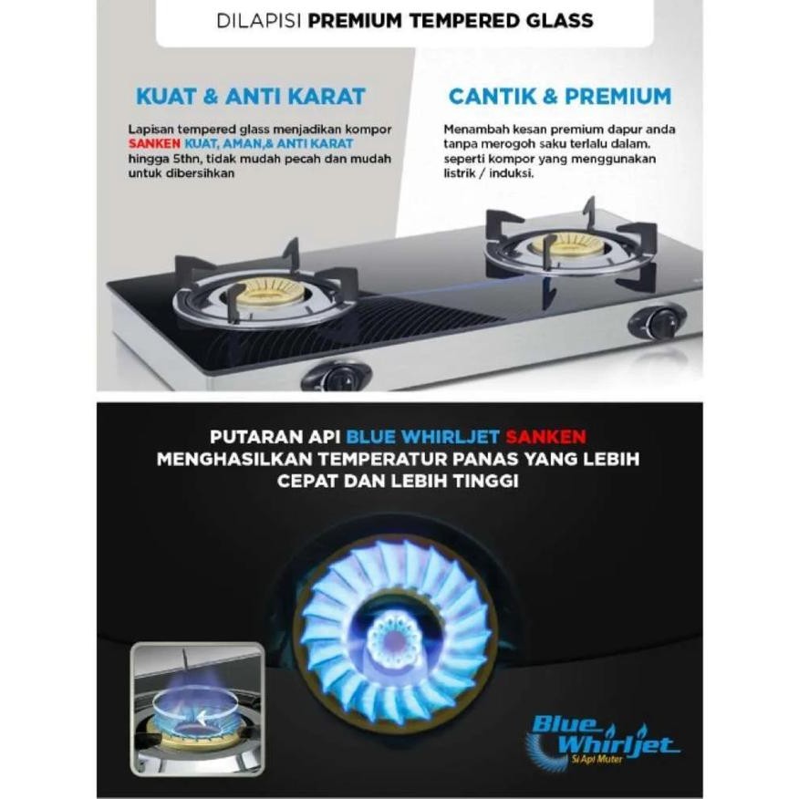 Kompor Gas Sanken Kompor Gas 2 Tungku Sg-363Bx Sg363 Sg363Bx