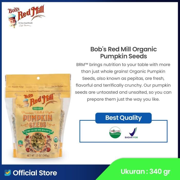 

Bob's Red Mill Pepitas Organik Pumpkin Seeds 340gr - Biji Labu Segar Renyah & Nikmat - Sumber