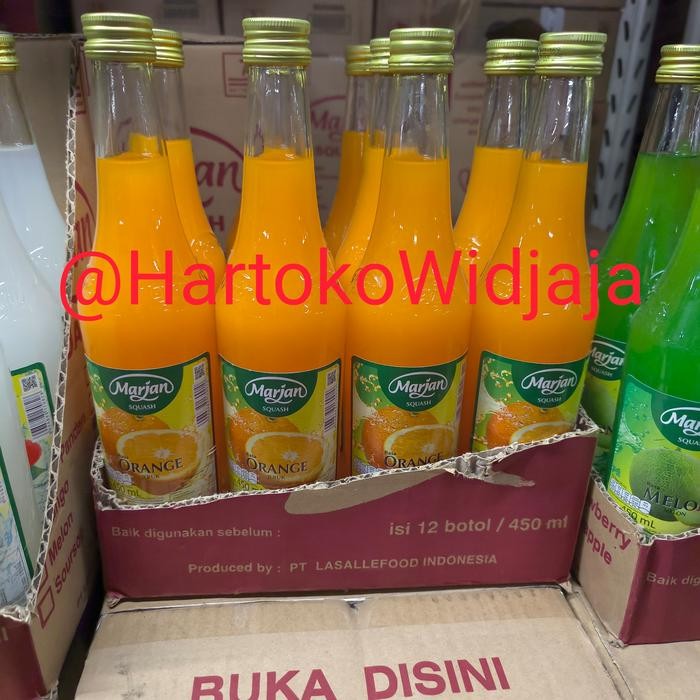 

SIRUP MARJAN ORANGE /JERUK SQUASH 450ML DUS ISI 12 BOTOL