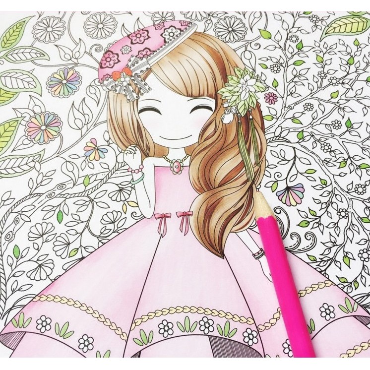 100 Pages Beautiful Flower Coloring Book Secret Garden Coloring Book For Relieve Stress Graffiti