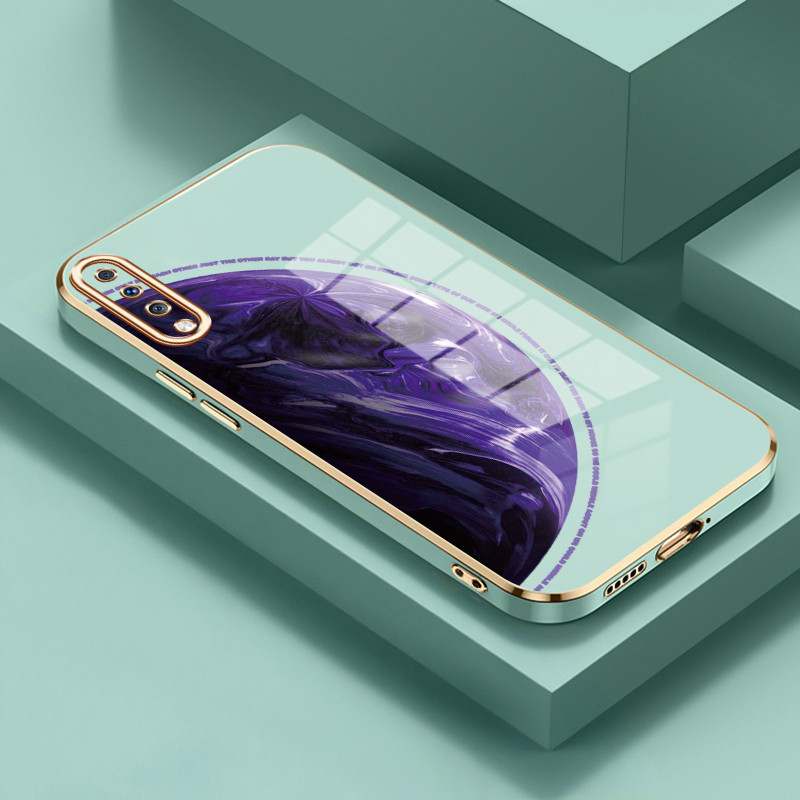 Casing Untuk Samsung Galaxy A70 Case Casing Laut ungu yang besar silikon tahan HP Softcase Kasing el