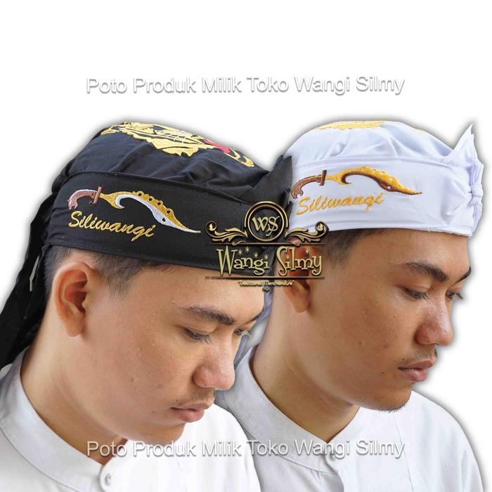 TERLARIS IKET KEPALA KUJANG SILIWANGI BLANGKON IKAT KUJANG SILIWANGI SUNDA PUTIH BORDIR Kujang