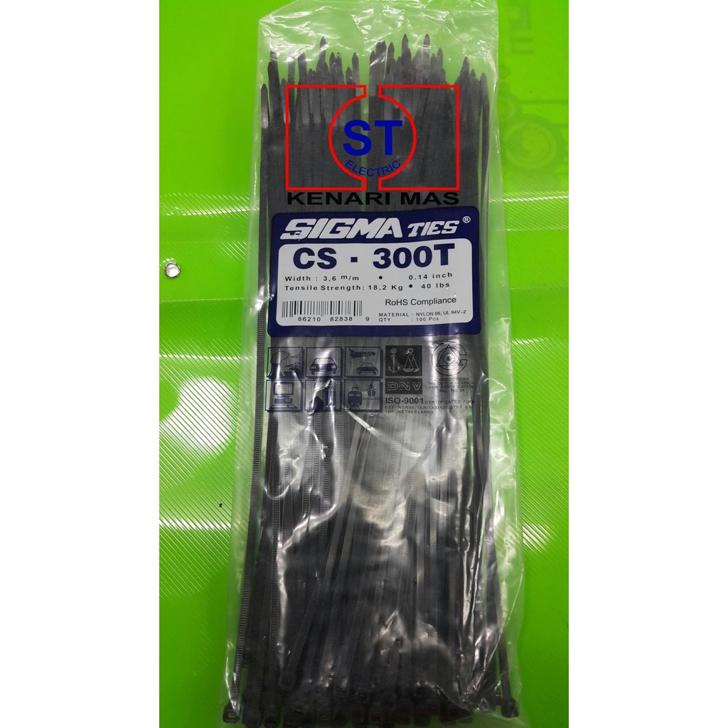 

SIAPKIRIM Kabel Ties / Kabel Tis / Cable Tie CS 300 T HITAM 30 cm SIGMA READY STOCK