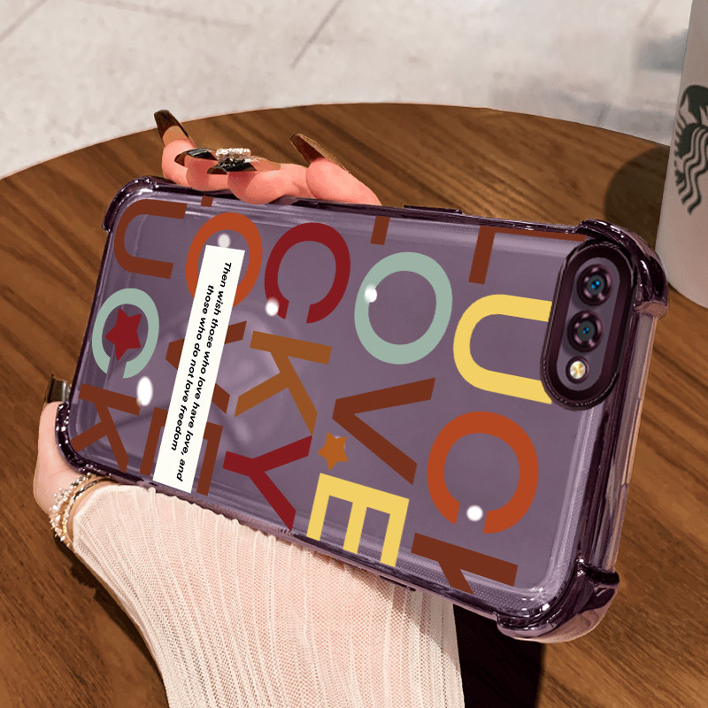 Casing Hp untuk Realme C2 C2s OPPO A1K Case Casing Senyum Rainbow pola Silikon Softcase HP Kesing em