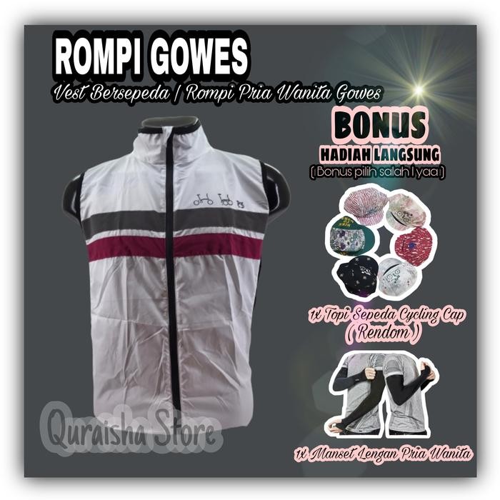 Rompi Sepeda Brompton Vest Sepeda Lipat Windbreaker - White
