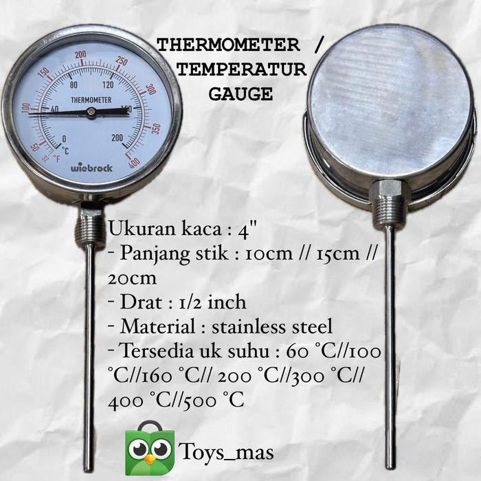 THERMOMETER WIEBROCK THERMOMETER STICK WIEBROCK THERMOMETER BIMETAL THERMOMETER OVEN THERMOMETER