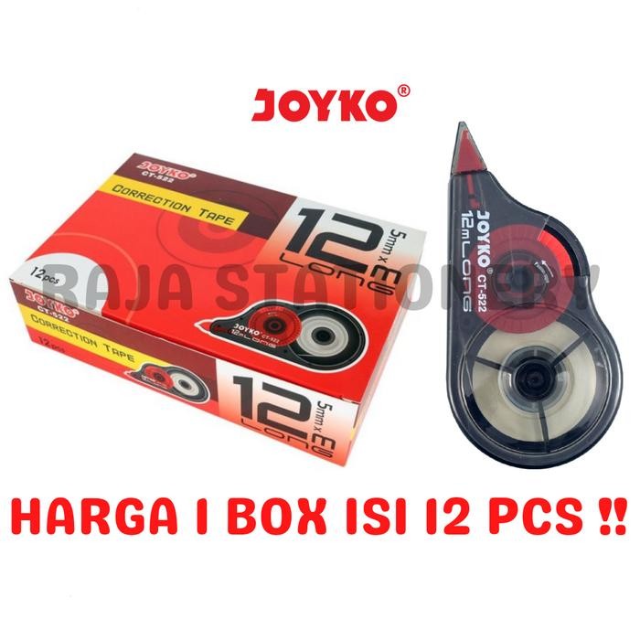

(Imk) - Joyko Correction Tape 12M Tipex Kertas Joyko Pita Koreksi Tipx Tip-Ex Joyko Ct-522 Lusin