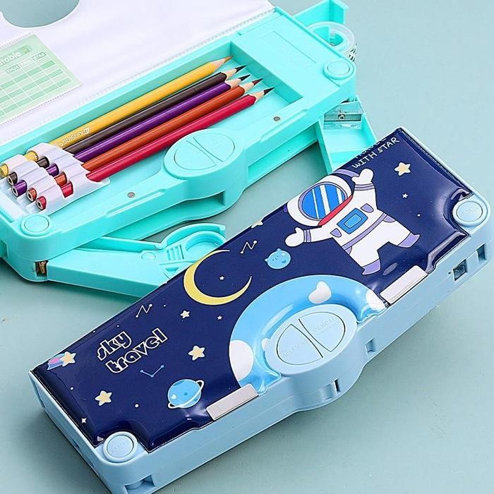 

(Imk) - [Ready] Aimilo Tempat Pensil Multifungsi Kotak Pensil Anak Lengkap Peruncing Gunting Isolasi