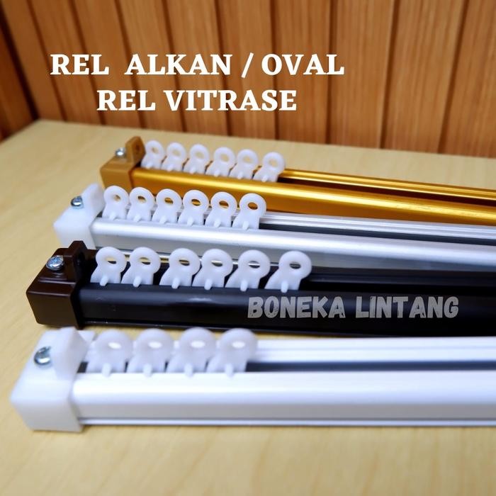 Rel Alkan Vitrase - Batang Aluminium Kotak Tirai Pintu Jendela