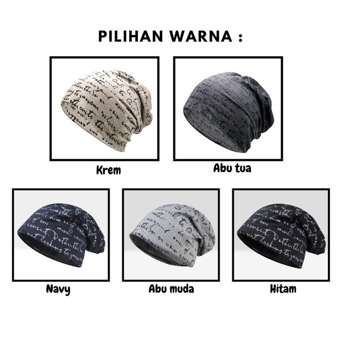 TOPI KUPLUK BEANIE HAT KATUN TOPI NAIK GUNUNG PENUTUP KEPALA TURBAN