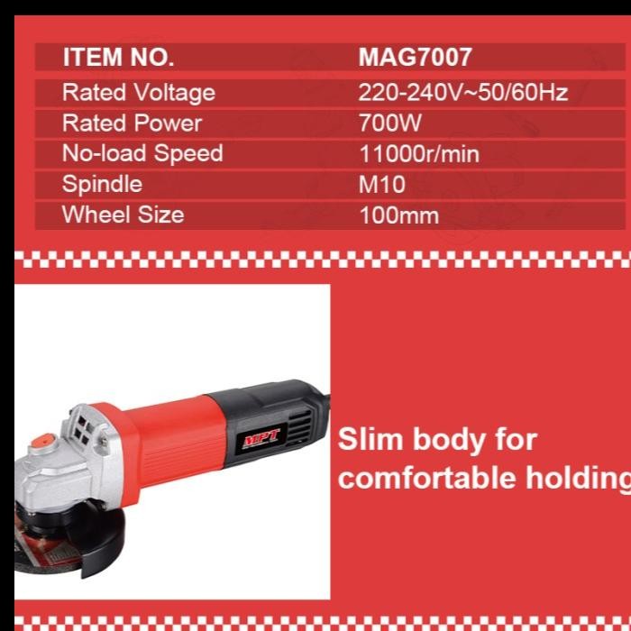 Angle Grinder/ Mesin Gurinda/ Gerinda MPT 700W MAG7007 100mm