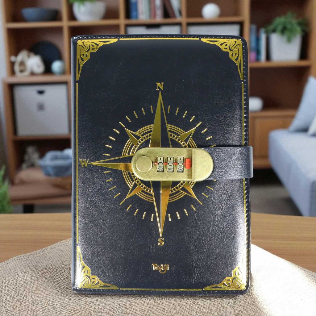 

Toddi Buku Jurnal Leather Notebook Diary 300 Halaman with Lock - JJ-03