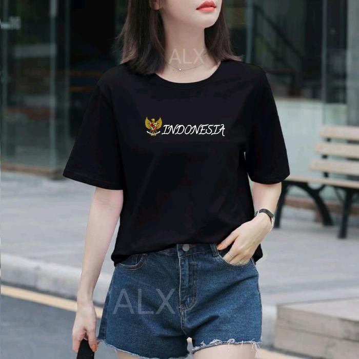 (Allthebest) COD / Baju 17 AGUSTUS Dewasa / Kaos Unisex Lengan Pendek Wanita INDONESIA 17 AGUSTUS