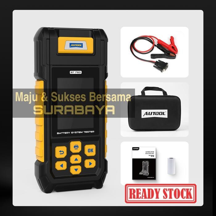 Termurah Autool Bt760 Bt-760 6-30V Battery Tester Analyzer Baterai Aki Printer