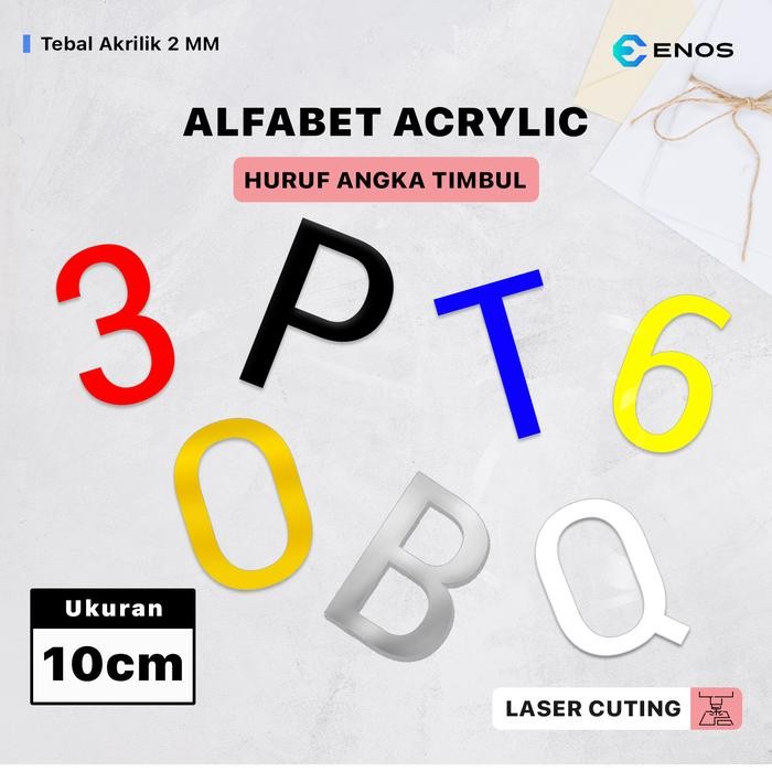 Huruf Timbul No Rumah Akrilik 2mm Tinggi 10cm Angka Hiasan *