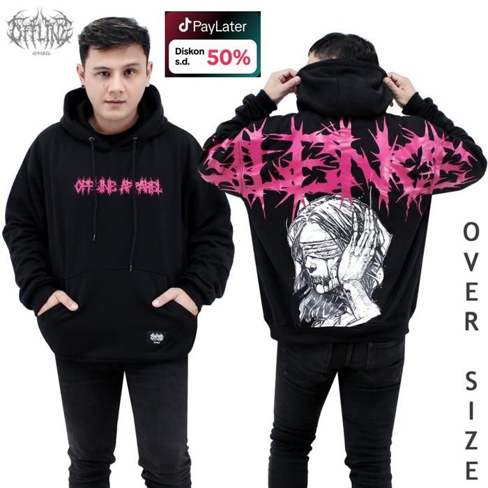 OFFHoodie Jumper OVERSIZE SILENCE / hoodie cowok cewek tebal / hoodie kece aesthetic / hoodie cowok