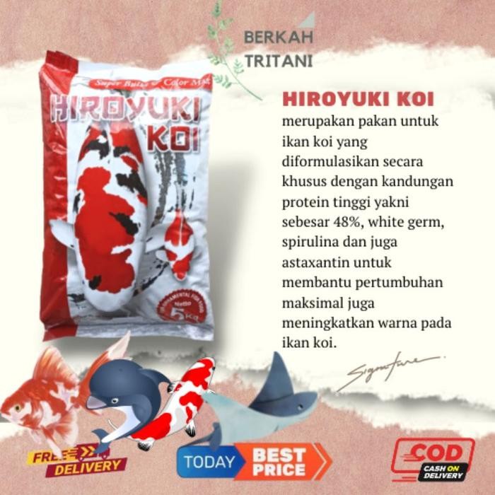 Pakan 5 kg Hiroyuki Koi Super Bulky And Color Max Merah Protein Tinggi