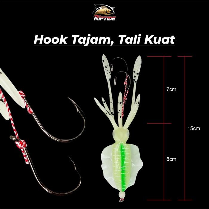 Umpan Pancing Riptide Solpara Umpan Casting Cumi Karet Size Realis Mirip Cumi Asli Bukan Chasebait